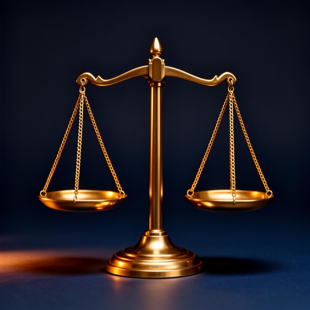 Símbolo da Justiça — balança dourada representando equilíbrio e direito